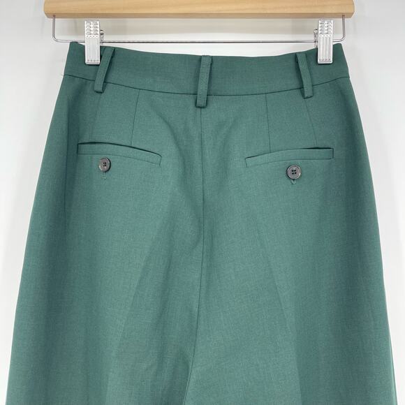 The Frankie Shop NWT | Bea High Waisted Pleated Forest Green Trousers  XS - Picture 9 of 14